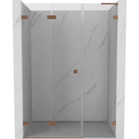 Mexen Lunar-F L Falttür Duschwand links 115 cm, transparent, gebürstetes Kupfer - 836SL-115-050-65-00-L