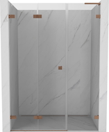 Mexen Lunar-F L Falttür Duschwand links 125 cm, transparent, gebürstetes Kupfer - 836SL-125-050-65-00-L