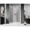 Mexen Lunar-F L Dusche Falttür links 140 cm, transparent, gebürstetes Kupfer - 836SL-140-050-65-00-L