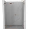 Mexen Lunar-F L faltbare Duschabtrennung links 150 cm, transparent, gebürstetes Kupfer - 836SL-150-050-65-00-L
