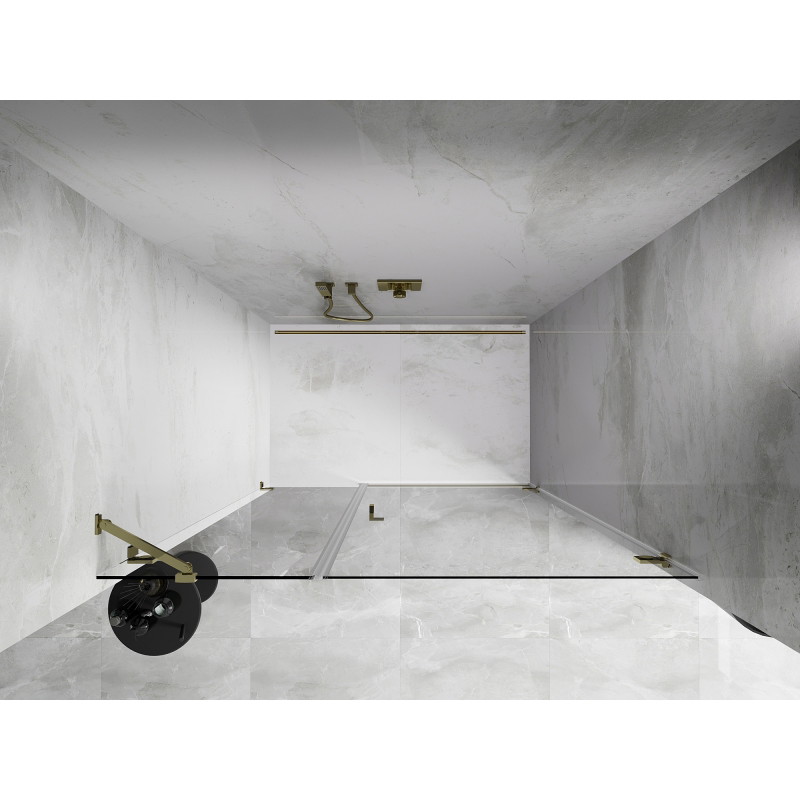 Mexen Lunar-B Duschfaltür rechts 145 cm, transparent, gold - 832S-145-050-50-00-P