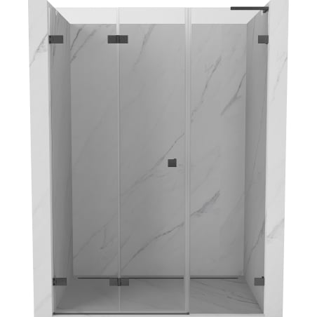 Mexen Lunar-F L Falttür Duschtür links 115 cm, transparent, gun gray gebürstet - 836SL-115-050-66-00-L