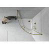 Mexen Rio Halbrunde Duschkabine 90 x 90 cm, transparent, gold + Flat Duschwanne, weiß - 863-090-090-50-00-4110G