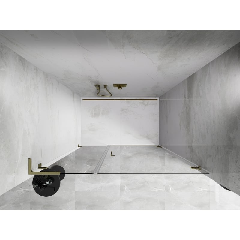 Mexen Lunar-B L Duschdrehtür rechts 135 cm, transparent, gold - 832SL-135-050-50-00-P