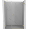 Mexen Lunar-B Duschdürr rechts öffnend 130 cm, transparent, gebürstetes Gold - 832S-130-050-55-00-P