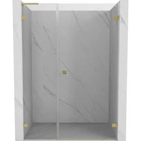 Mexen Lunar-B L Duschtür schwenkbar rechts 115 cm, transparent, gebürstetes Gold - 832SL-115-050-55-00-P
