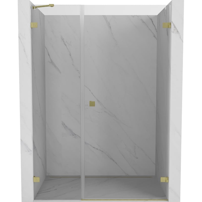 Mexen Lunar-B Duschdrehtür rechts 135 cm, transparent, gebürstetes Gold - 832S-135-050-55-00-P