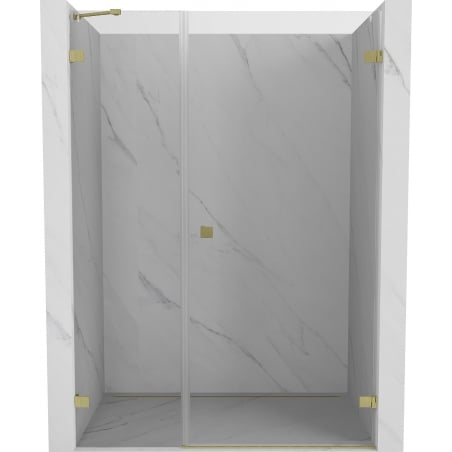 Mexen Lunar-B Duschdrehtür rechts 135 cm, transparent, gebürstetes Gold - 832S-135-050-55-00-P