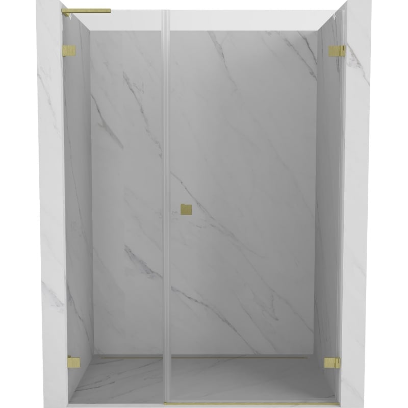 Mexen Lunar-B L Duschtür rechts 135 cm, transparent, gold gebürstet - 832SL-135-050-55-00-P
