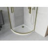Mexen Rio Duschkabine halbkreisförmig 90 x 90 cm, matt, gold + Flat Duschwanne, weiß - 863-090-090-50-30-4110G