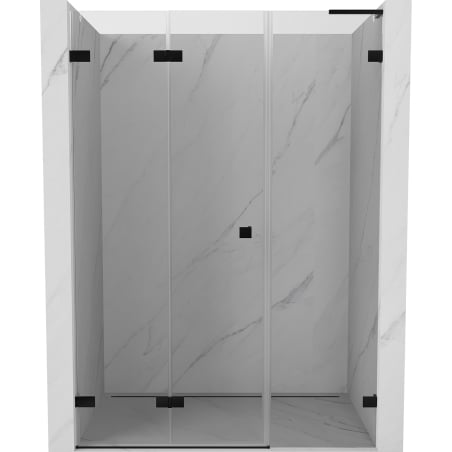 Mexen Lunar-F L faltbare Duschüren links 125 cm, transparent, schwarz - 836SL-125-050-70-00-L
