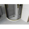 Mexen Rio Halbrunde Duschkabine 80 x 80 cm, Grafit, Gold + Flat-Duschwanne, Weiß - 863-080-080-50-40-4110G