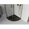 Mexen Rio Duschkabine halbrund 80 x 80 cm, transparent, gold + Flat Duschwanne, schwarz - 863-080-080-50-00-4170G