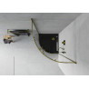 Mexen Rio Duschkabine halbrund 80 x 80 cm, transparent, gold + Duschwanne Flat, schwarz - 863-080-080-50-00-4170G
