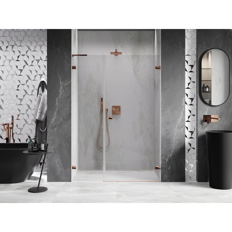 Mexen Lunar-B L Duschschwingtür rechts 125 cm, transparent, Roségold - 832SL-125-050-60-00-P