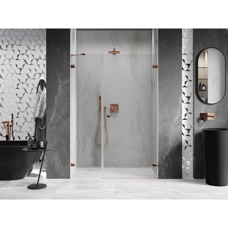 Mexen Lunar-B Duschdrehtür rechts 120 cm, transparent, Roségold - 832S-120-050-60-00-P