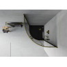 Mexen Rio halbrunde Duschkabine 80 x 80 cm, Graphit, Gold + Flat Duschwanne, Schwarz - 863-080-080-50-40-4170G