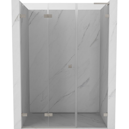 Mexen Lunar-F L Falttür Duschabtrennung links 110 cm, transparent, gebürsteter Nickel - 836SL-110-050-97-00-L