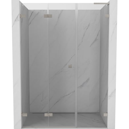 Mexen Lunar-F L Falttür Dusche links 115 cm, transparent, gebürsteter Nickel - 836SL-115-050-97-00-L