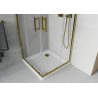 Mexen Rio quadratische Duschkabine 70 x 70 cm, transparent, golden + Flat-Duschwanne, weiß - 860-070-070-50-00-4010G