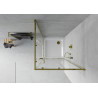 Mexen Rio quadratische Duschkabine 70 x 70 cm, transparent, Gold + Flat Duschwanne, weiß - 860-070-070-50-00-4010G