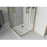 Mexen Rio quadratische Duschkabine 70 x 70 cm, transparent, golden + Flat-Duschwanne, weiß - 860-070-070-50-00-4010G