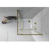 Mexen Rio quadratische Duschkabine 80 x 80 cm, transparent, gold + Flat Duschwanne, weiß - 860-080-080-50-00-4010G