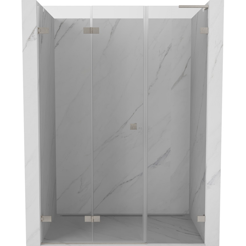 Mexen Lunar-F L Falttür für Duschfaltwände links 150 cm, transparent, gebürstetes Nickel - 836SL-150-050-97-00-L