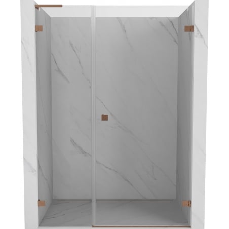 Mexen Lunar-B L Duschabtrennung, rechts 130 cm, transparent, gebürstetes Kupfer - 832SL-130-050-65-00-P