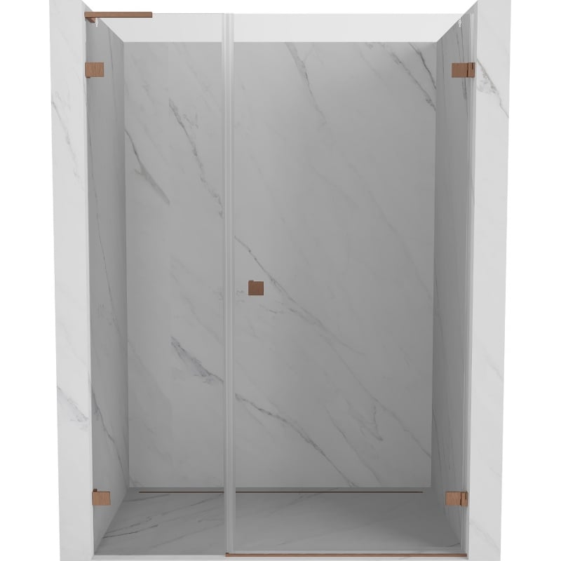Mexen Lunar-B L Duschdrehtür rechts 150 cm, transparent, gebürstetes Kupfer - 832SL-150-050-65-00-P