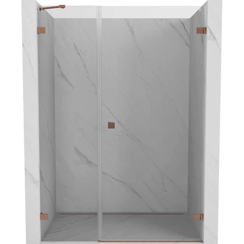 Mexen Lunar-B Duschdrehür rechts 120 cm, transparent, gebürstetes Kupfer - 832S-120-050-65-00-P