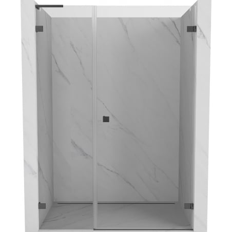 Mexen Lunar-B L Duschdrehtür rechts 130 cm, transparent, gebürstetes Gun Gray - 832SL-130-050-66-00-P