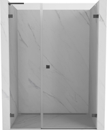 Mexen Lunar-B L Duschdrehtür rechts 130 cm, transparent, gebürstetes Gun Gray - 832SL-130-050-66-00-P
