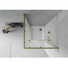 Mexen Rio quadratische Duschkabine 70 x 70 cm, mattiert, gold + Flat Duschwanne, weiß - 860-070-070-50-30-4010G