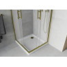 Mexen Rio quadratische Duschkabine 70 x 70 cm, mattiert, gold + Flat Duschwanne, weiß - 860-070-070-50-30-4010G
