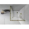 Mexen Rio quadratische Duschkabine 80 x 80 cm, Mattglas, Gold + Duschwanne Flat, Weiß - 860-080-080-50-30-4010G