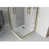 Mexen Rio quadratische Duschkabine 90 x 90 cm, Mattglas, Gold + Flat Duschwanne, Weiß - 860-090-090-50-30-4010G