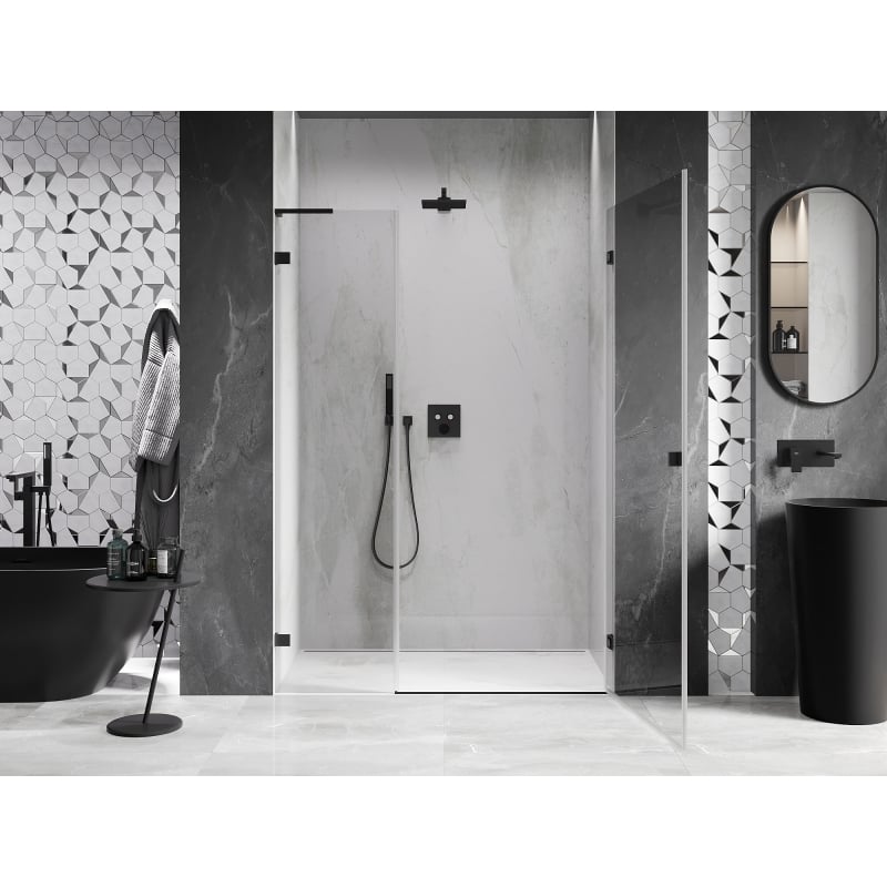 Mexen Lunar-B L Duschdrehtür rechts 120 cm, transparent, schwarz - 832SL-120-050-70-00-P