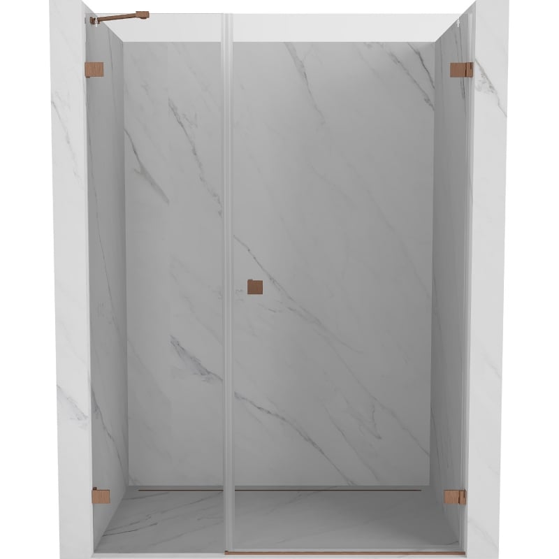 Mexen Lunar-B Duschdrehtür rechts 135 cm, transparent, gebürstetes Kupfer - 832S-135-050-65-00-P