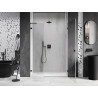 Mexen Lunar-B L Duschdrehtür rechts 150 cm, transparent, schwarz - 832SL-150-050-70-00-P