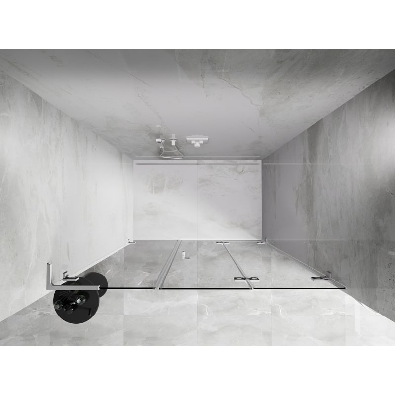 Mexen Lunar-F L Falttür Dusche rechte 110 cm, transparent, weiß - 836SL-110-050-20-00-P