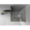 Mexen Rio Quadratische Duschkabine 80 x 80 cm, Grafit, Gold + Duschwanne Flat, Weiß - 860-080-080-50-40-4010G