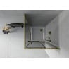 Mexen Rio quadratische Duschkabine 80 x 80 cm, Grafit, Gold + Flat Duschwanne, Weiß - 860-080-080-50-40-4010G