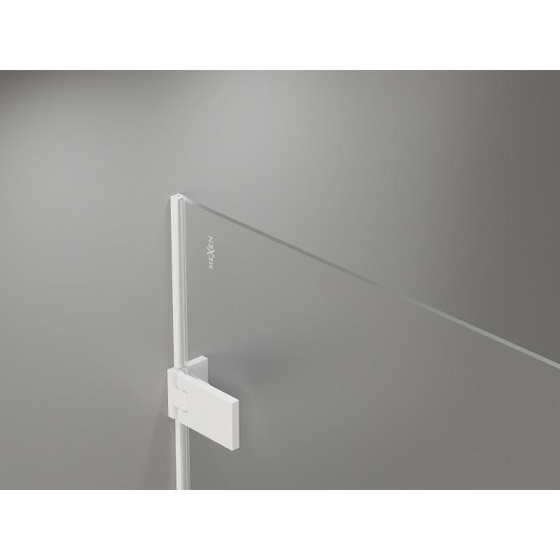 Mexen Lunar-F L faltbare Duschkabine rechts 135 cm, transparent, weiß - 836SL-135-050-20-00-P