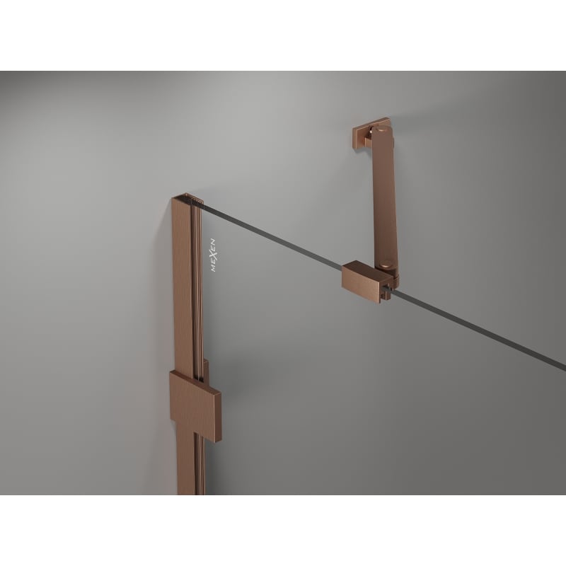 Mexen Lunar-B Duschdrehtür rechts 150 cm, transparent, gebürstetes Kupfer - 832S-150-050-65-00-P
