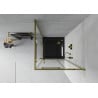 Mexen Rio quadratische Duschkabine 80 x 80 cm, transparent, gold + Flat Duschwanne, schwarz- 860-080-080-50-00-4070G