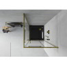 Mexen Rio quadratische Duschkabine 80 x 80 cm, transparent, golden + Duschwanne Flat, schwarz - 860-080-080-50-00-4070G