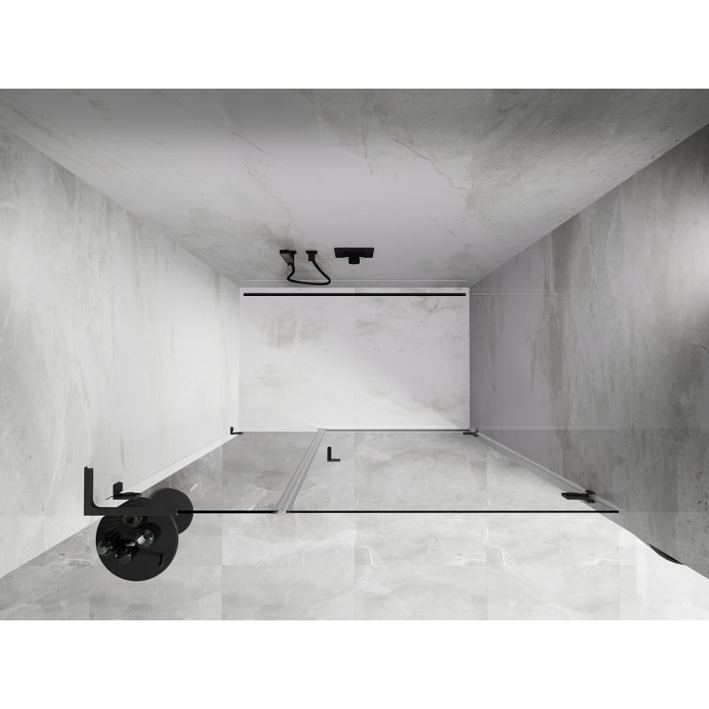 Mexen Lunar-B L Duschdrehtür rechts 130 cm, transparent, Gun Metal - 832SL-130-050-95-00-P