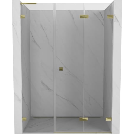 Mexen Lunar-F L faltbare Duschabtrennung rechts 110 cm, transparent, gold - 836SL-110-050-50-00-P