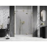 Mexen Lunar-F L Faltbare Duschabtrennung, rechte Seite, 130 cm, transparent, gold - 836SL-130-050-50-00-P